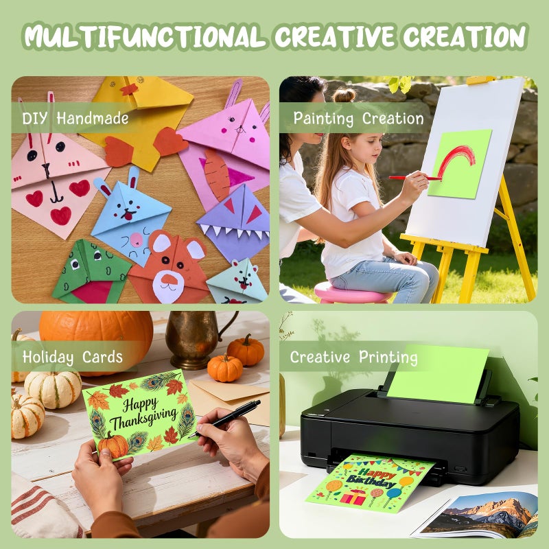 Aidunmis 40 Sheets Green Cardstock 8.5 x 11, Green Card Stock Paper, Cardstock Printer Paper 8.5 x 11, 200 GSM Green Construction Paper, Heavy Card Stock for DIY Cards, Invitations, Greeting Cards - Image 5
